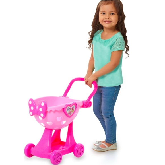 Disney Junior Minnie Mouse Bowtique Shopping Cart, 9-piece Plastic Grocery Set - Picture 6 of 6